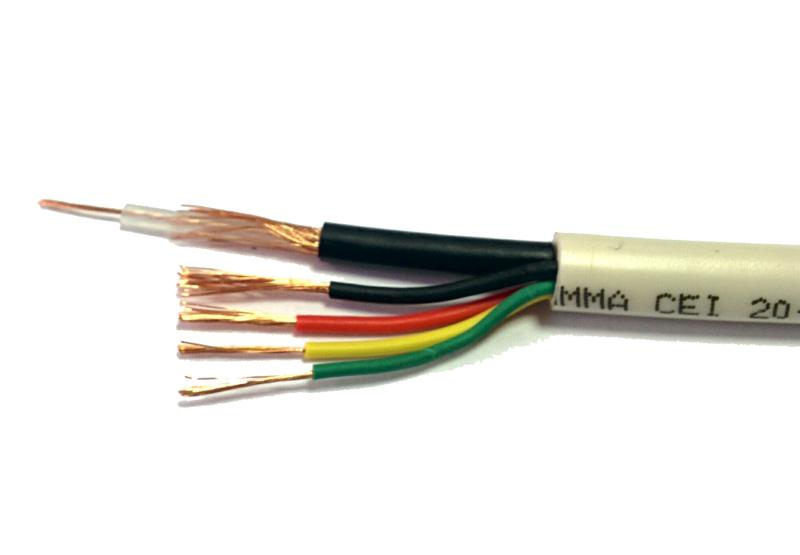 Купить VCRX42 2х0.5мм² + 2х0.22мм² Кабель для видеонаблюдения и подключение микрофона в Великом Новгороде